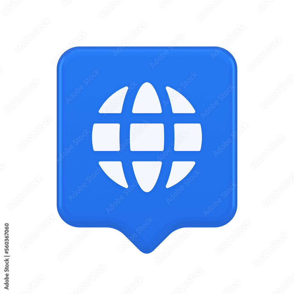 Poster internet connection global web communication button planet globalization technology 3d speech bubble