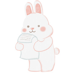 Obraz premium Rabbit reading