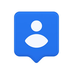 Member user personal data button human avatar character social character profile 3d speech bubble icon