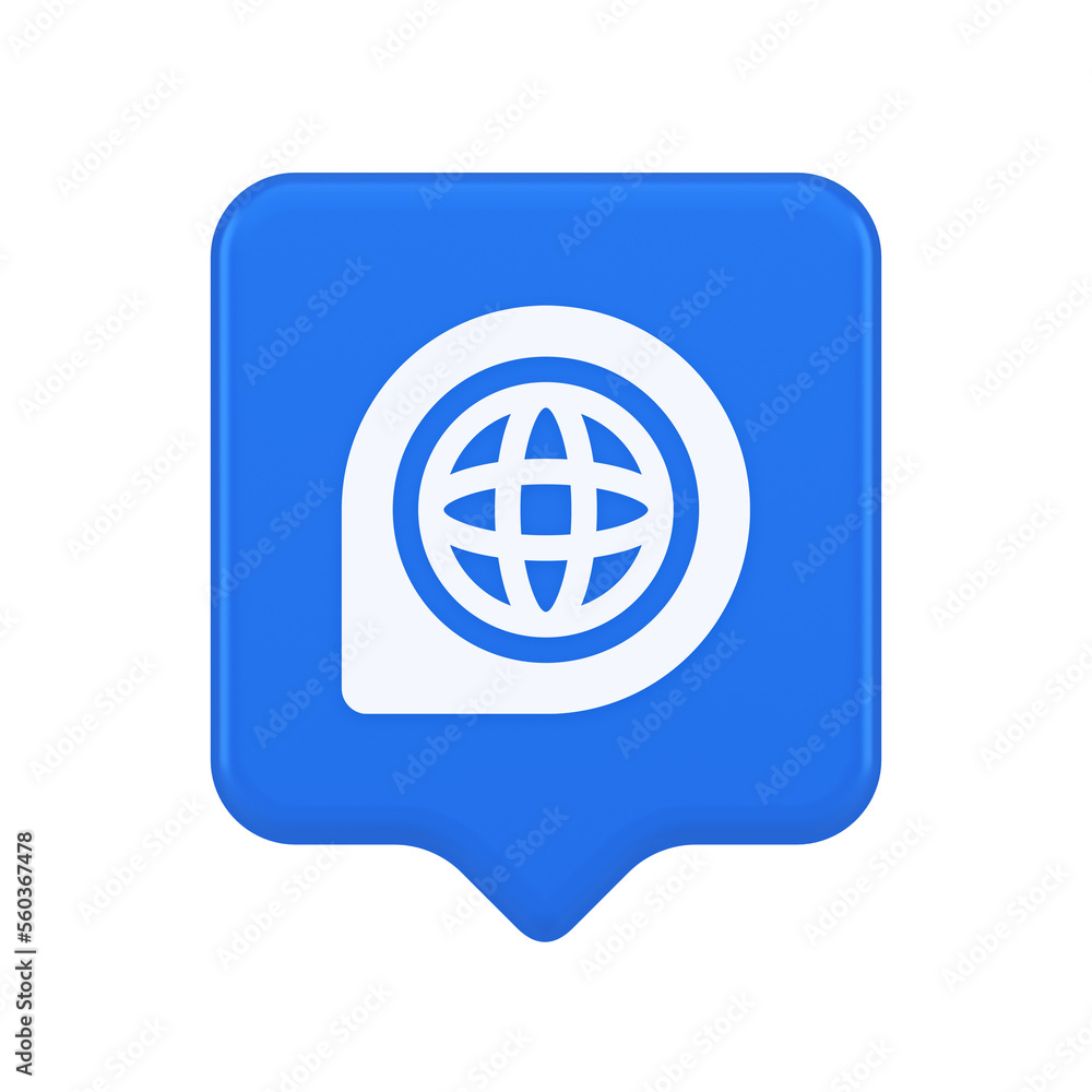 Poster internet access connection pointer button web address global cyberspace communication 3d speech bubb