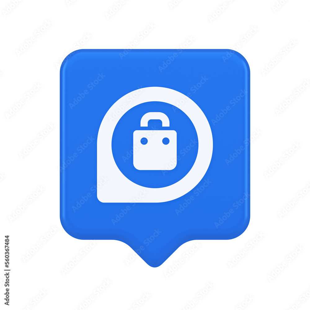 Poster shopping bag map pin pointer address navigation button store market location 3d speech bubble icon