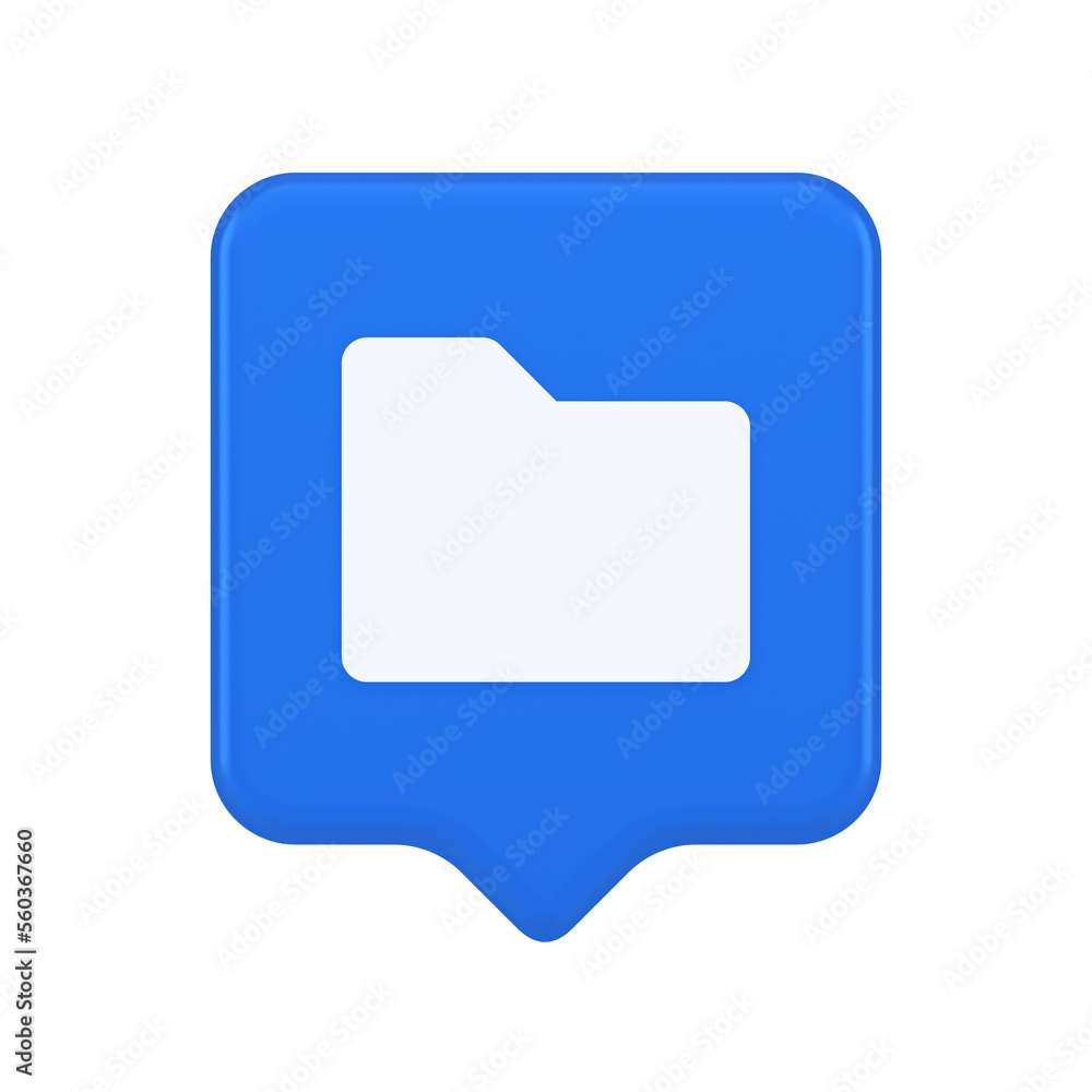 Poster file folder archive directory button cyberspace digital document storage organizing 3d speech bubble