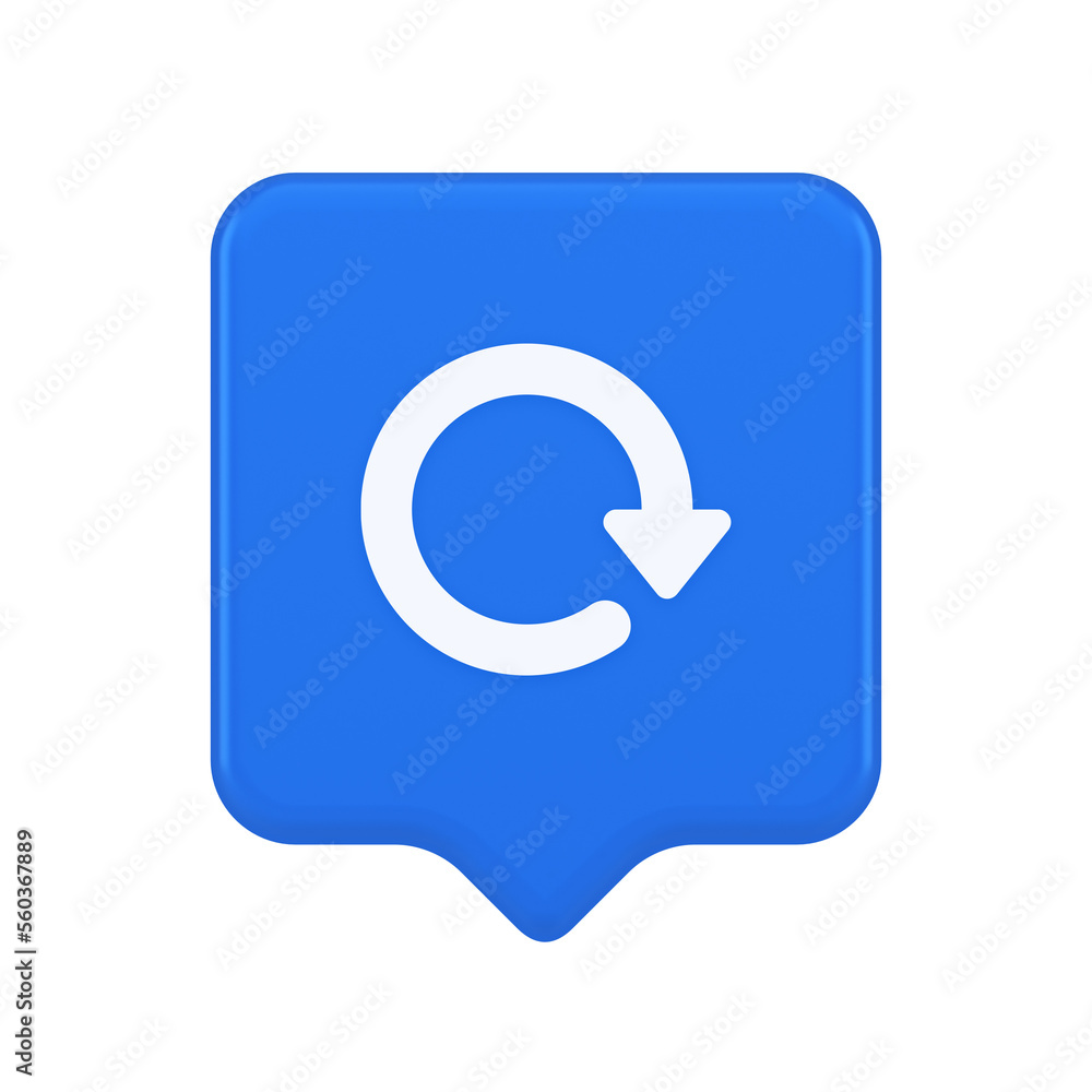 Poster circular arrow button curved dynamic loading progress navigation cursor 3d realistic speech bubble i