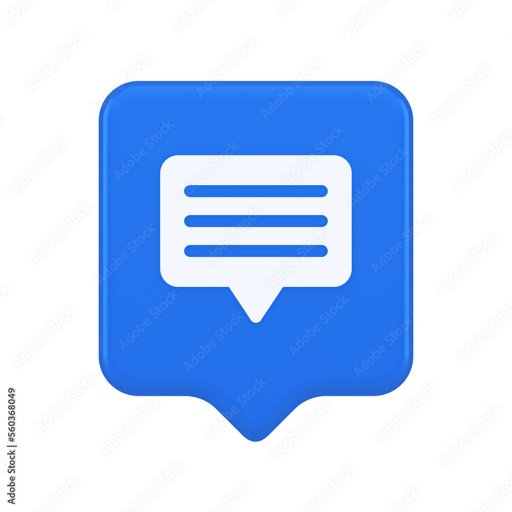 Poster chat box speech bubble button social networks texting internet communication 3d speech bubble icon