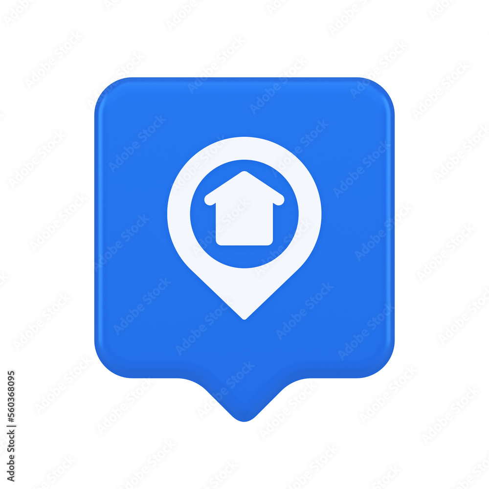 Poster urban building location find button house map pin web application 3d realistic speech bubble icon