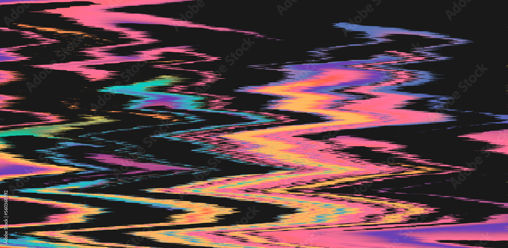Poster Abstract glitched background with digital noise artifacts. Screen showing video tape with damage.