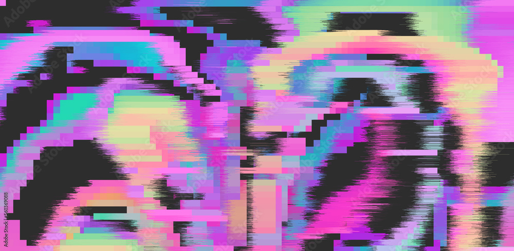 Aufkleber Abstract background with digital pixel noise. Concept of a computer glitched screen.