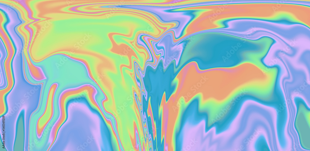 Poster Abstract neon background with colorful leaks in psychedelic style.