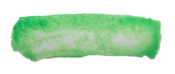 Obraz premium Blot of green ink on white background, top view