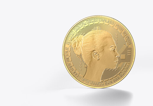 Custom Gold Coin Mockup