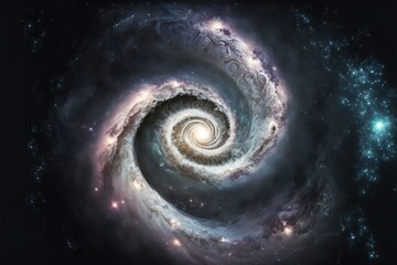Spiral galaxy, illustration of Milky Way. Generative AI