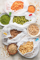 A variety of fusilli pasta from different types of legumes. Gluten-free pasta.