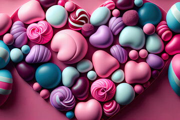 Wonderful heart shape Candy background