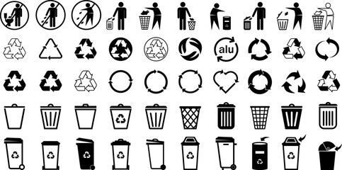 Trash can vector icon set.Trash can png.Bin icon set.Recycle bin.Vector trash can symbol.Garbage tank.Waste basket.Recycle icons.Dustbin icon.Delete.Recycle sign.