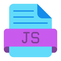 Fototapeta premium Js Flat Icon