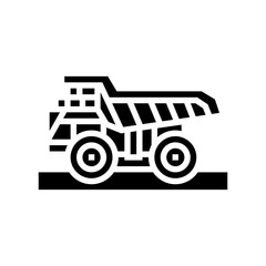 haul truck steel production glyph icon vector. haul truck steel production sign. isolated symbol illustration