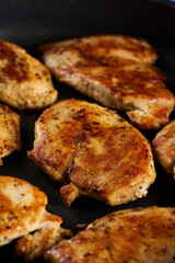Fried chicken breast in the pan