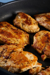 Fried chicken breast in the pan
