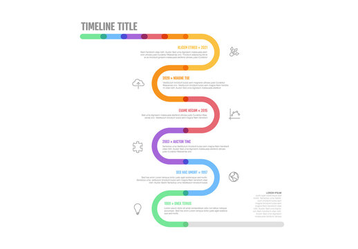 Thick line Infogrpahic vertical timeline diagram template