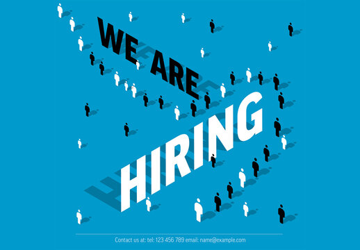 We are hiring minimalistic flyer template - blue version