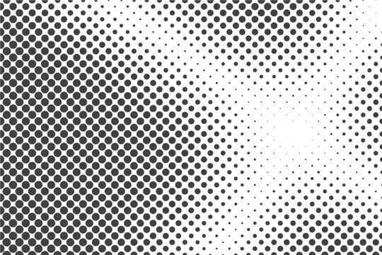 Halftone dotted background. Retro mirror texture. Monochrome gradation effect. Vector pattern