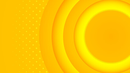 Abstract minimalism yellow background with 3D embossed dynamic shapes vector, banner design with empty space for place text or object