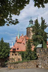 Fototapeta premium Chocha Castle in northwestern Poland. Defense border castle located in the village of Sukha.