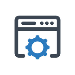 Browser Setting icon - vector illustration . Web, Browser, Setting, Development, Optimization, Options, Settings, Website, Webpage, Page, line, outline, icons .