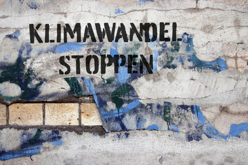klimawandel stoppen graffiti an einer mauer