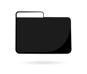 Czarny folder ikona - obrazy, fototapety, plakaty