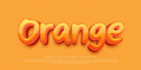 Orange 3d text editable style effect template