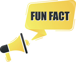 Megaphone fun fact with on yellow background. Megaphone banner. Web design.