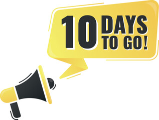 Number 10 of days left to go. Badge with, sale, landing page, banner.