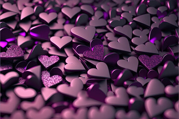 Metallic hearts texture pattern background wallpaper, Generative AI