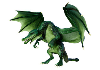 Fototapeta premium 3D Rendering Fairy Tale Dragon on White