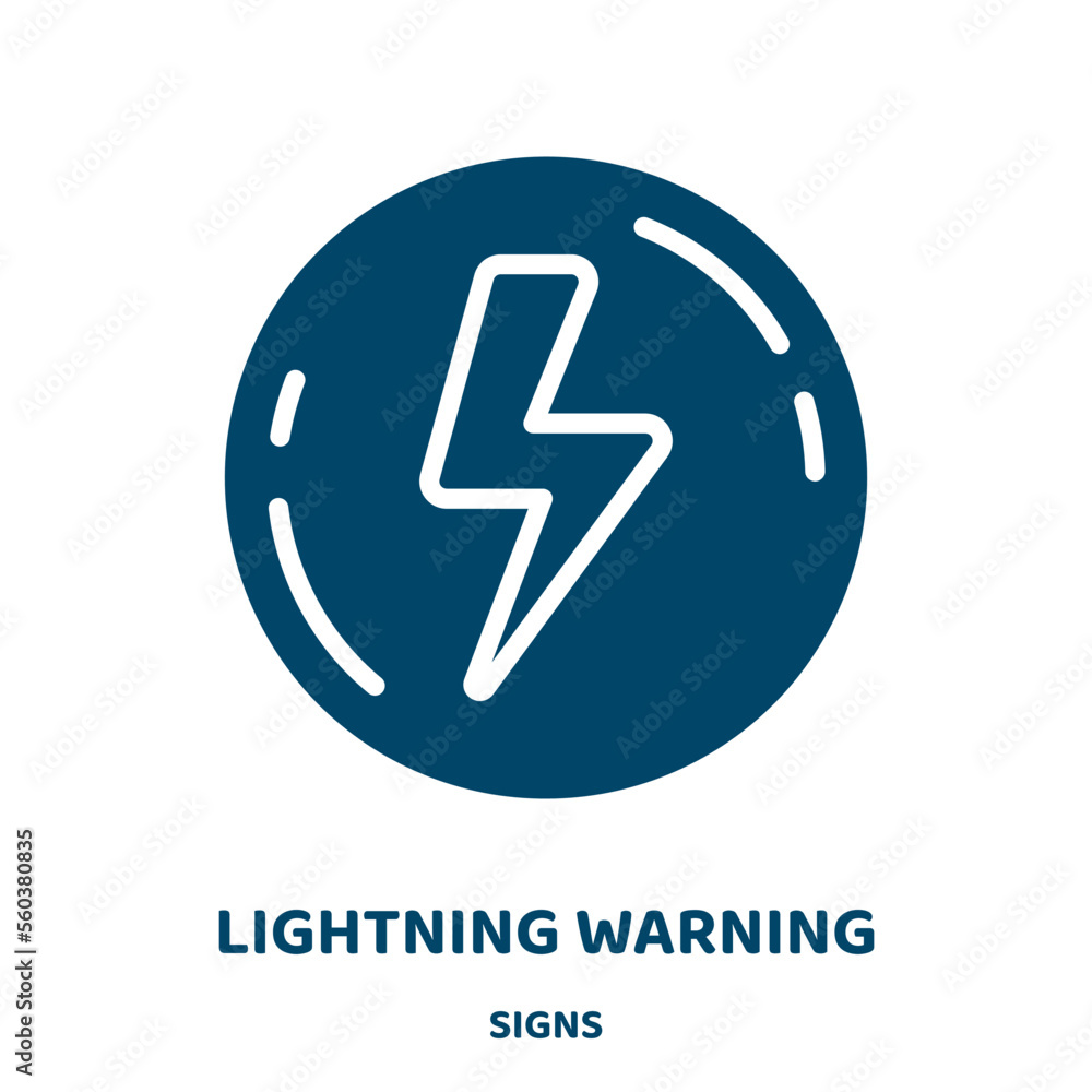 Poster lightning warning vector icon from signs collection. warning filled flat symbol for mobile concept a