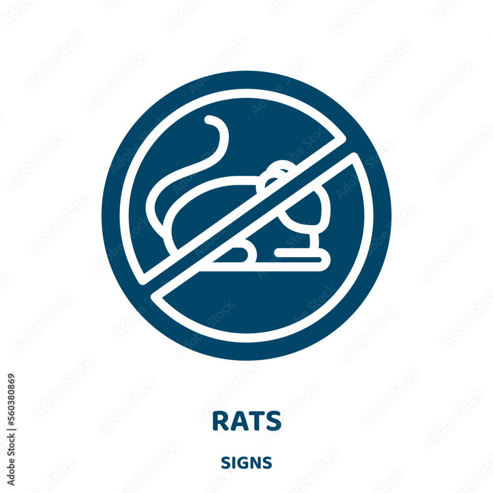 Poster rats vector icon from signs collection. mouse filled flat symbol for mobile concept and web design. 