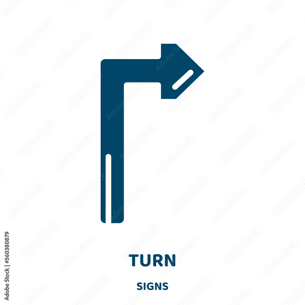 Aufkleber turn vector icon from signs collection. vector filled flat symbol for mobile concept and web design.