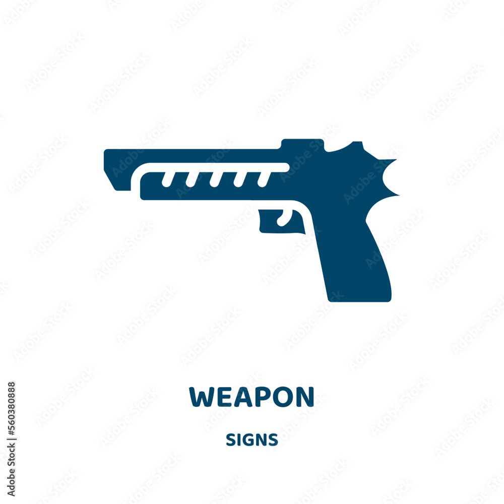 Poster weapon vector icon from signs collection. army filled flat symbol for mobile concept and web design.
