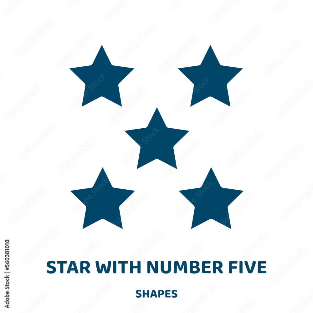 Aufkleber star with number five vector icon from shapes collection. badge filled flat symbol for mobile concep