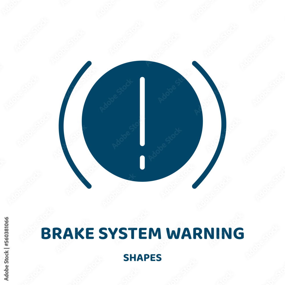 Poster brake system warning vector icon from shapes collection. auto filled flat symbol for mobile concept 
