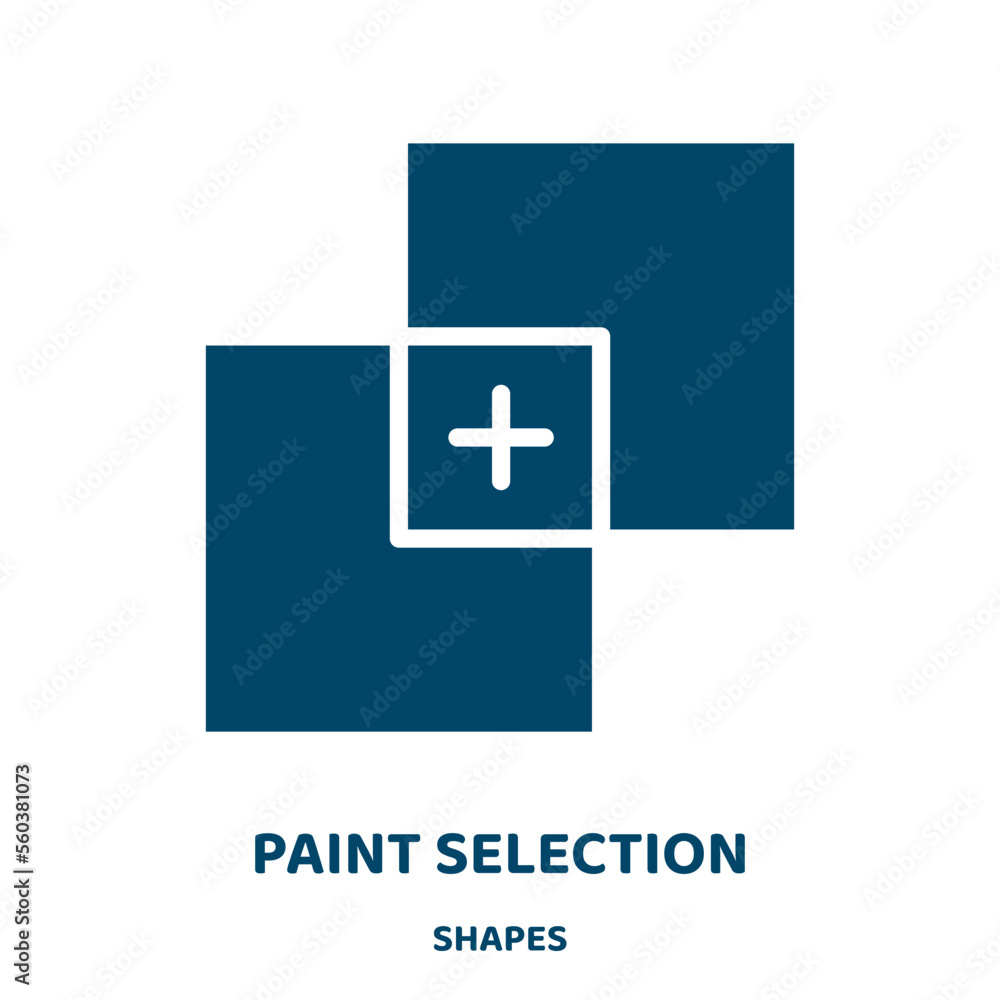 Poster paint selection vector icon from shapes collection. selection filled flat symbol for mobile concept 
