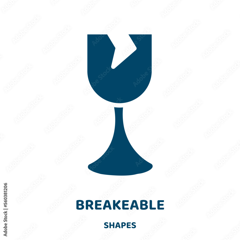 Poster breakeable vector icon from shapes collection. careful filled flat symbol for mobile concept and web