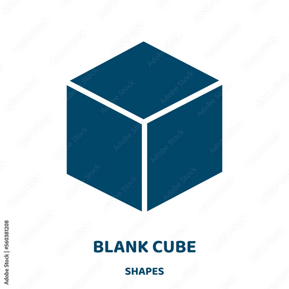 Poster blank cube vector icon from shapes collection. blank filled flat symbol for mobile concept and web d