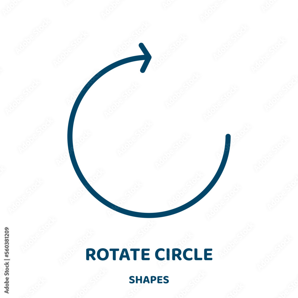 Poster rotate circle vector icon from shapes collection. rotation filled flat symbol for mobile concept and