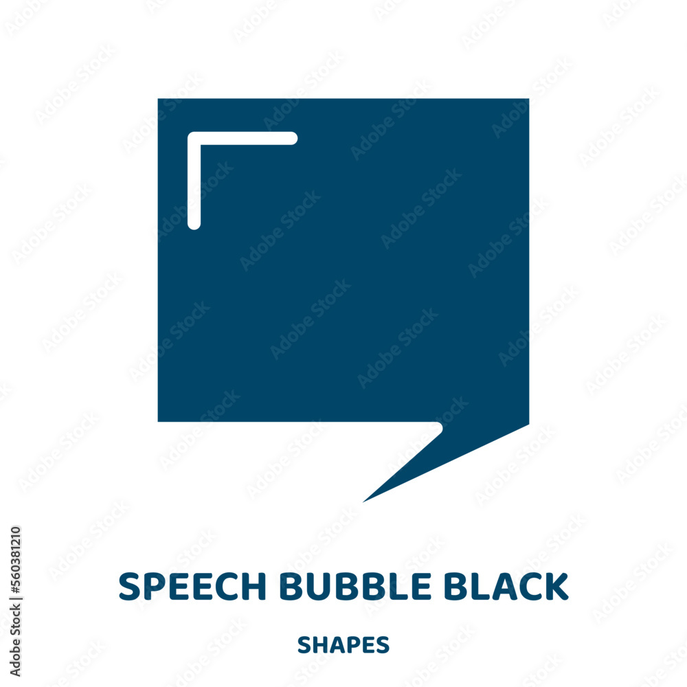 Aufkleber speech bubble black vector icon from shapes collection. message filled flat symbol for mobile concep