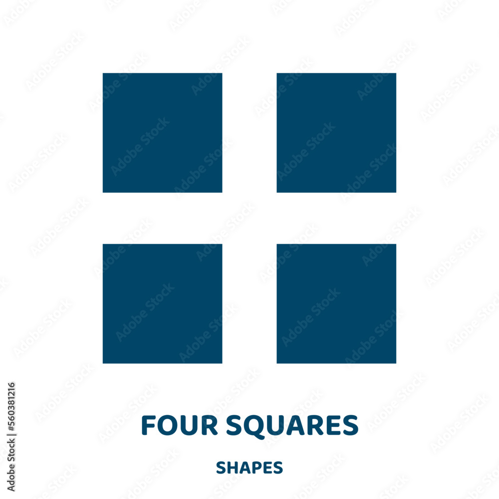Poster four squares vector icon from shapes collection. square filled flat symbol for mobile concept and we