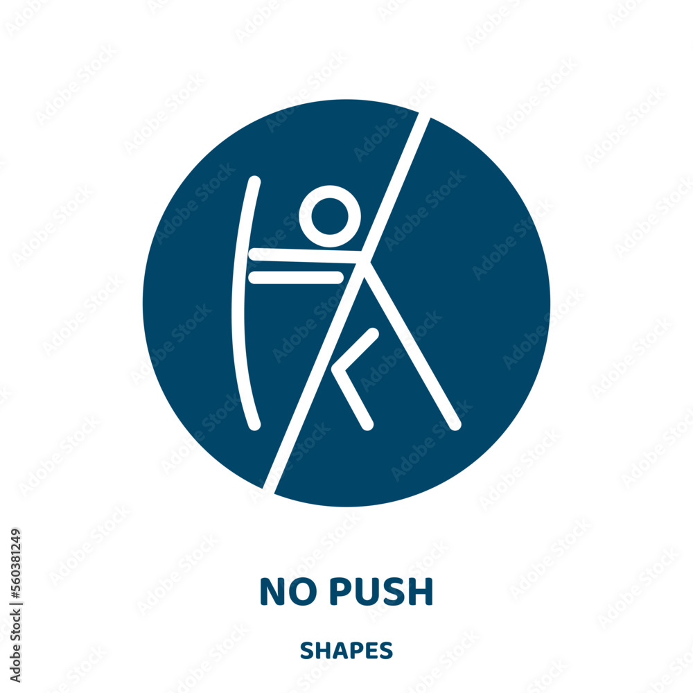 Poster no push vector icon from shapes collection. push filled flat symbol for mobile concept and web desig