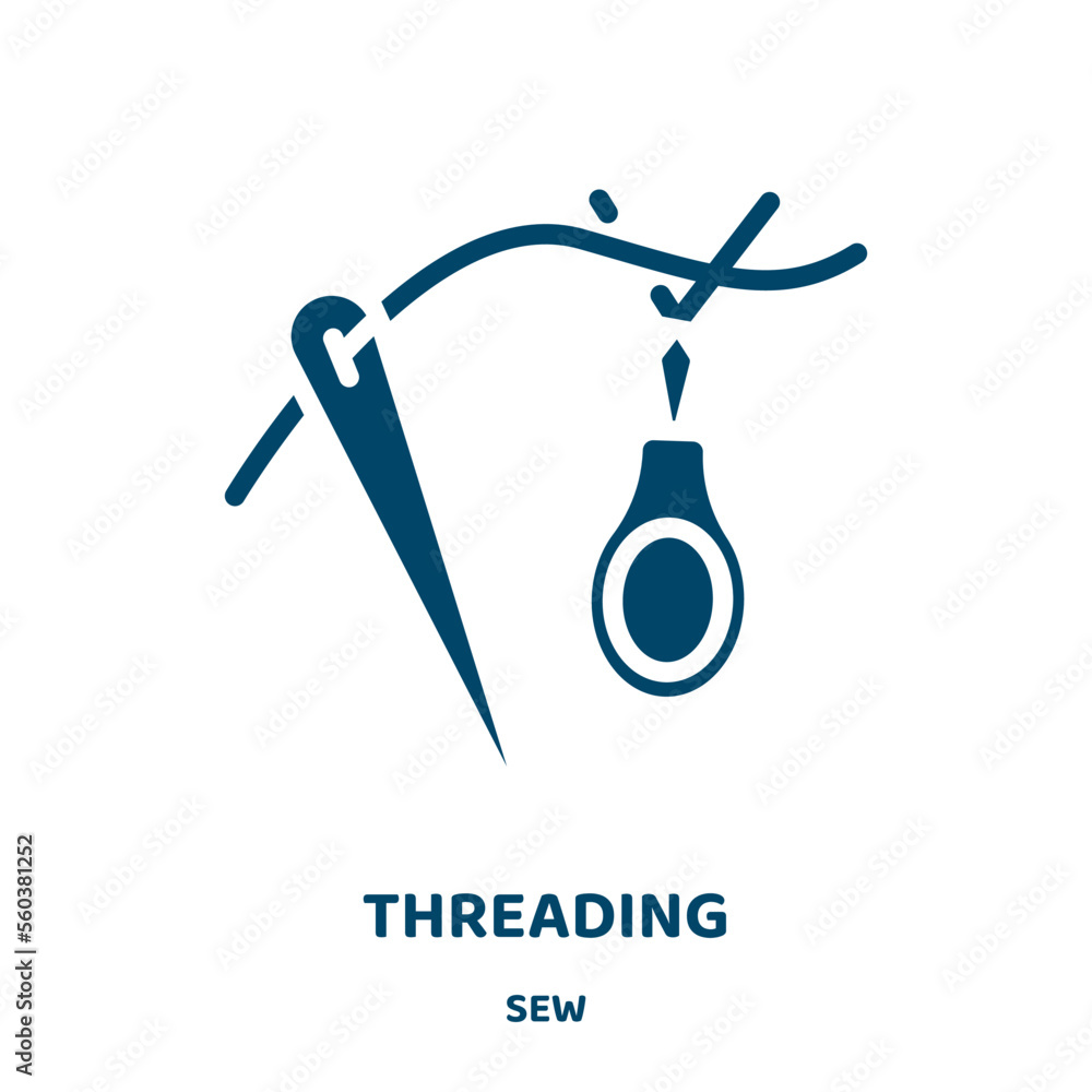 Poster threading vector icon from sew collection. craft filled flat symbol for mobile concept and web desig