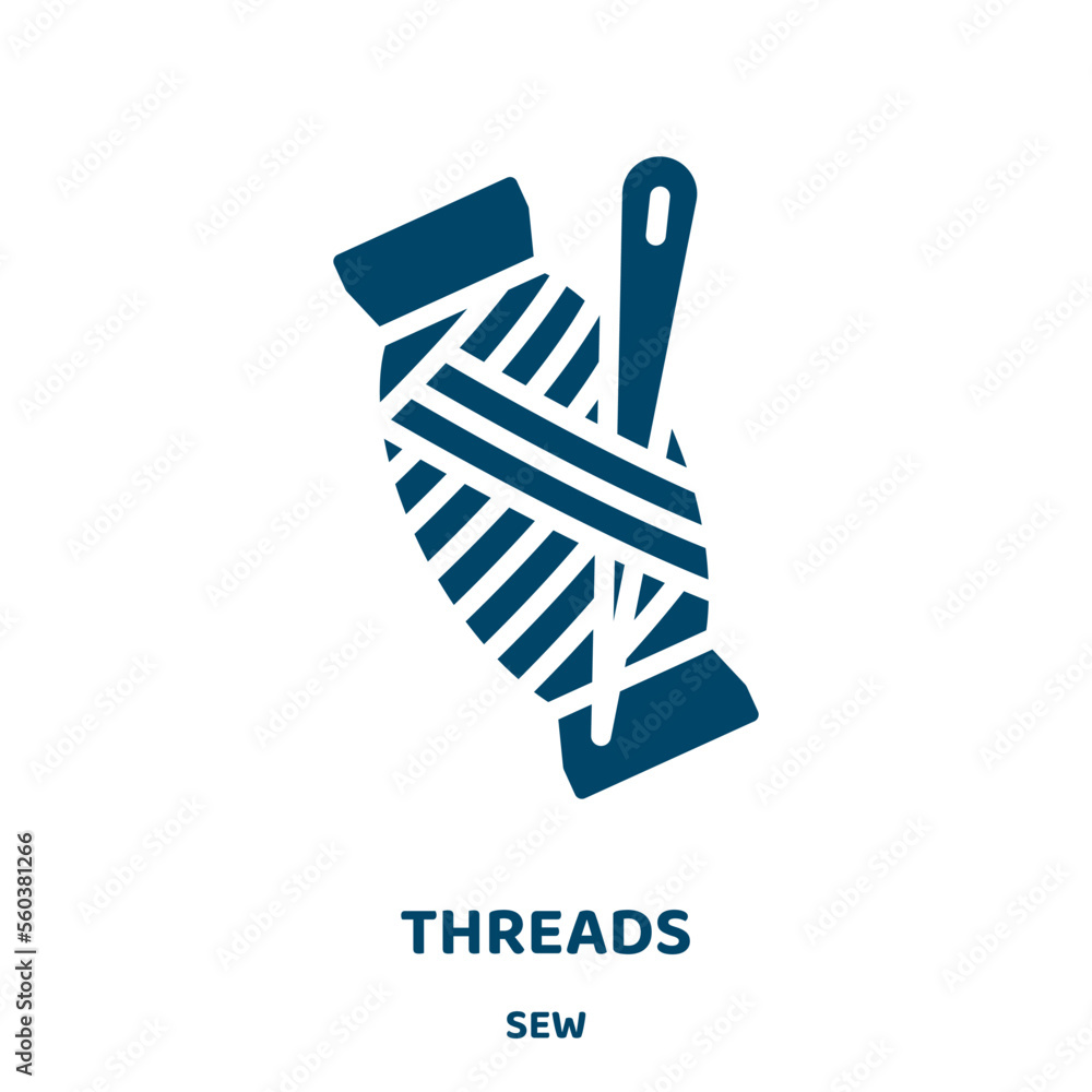 Poster threads vector icon from sew collection. craft filled flat symbol for mobile concept and web design.